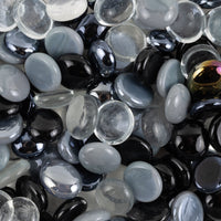 Glasdroppar 16-20mm Vit Svart Grå Mix