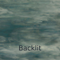 Plaque de Verre Bleu Gris Strié