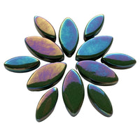 Ottoman Bloemblaadjes Parelmoer Donkergroen