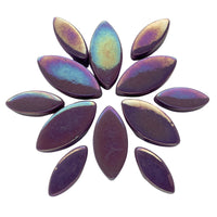 Mosaiksteinen Elipsenform Perle Glas Magenta