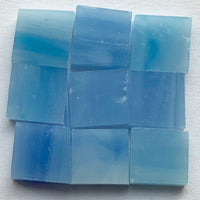 Pormenor de Tiffany Glacier Azul das Caraíbas com nove pastilhas de vidro