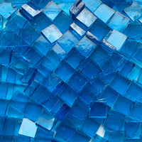 Teselas de vidrio Tiffany Glacier sueltas de 15 mm, color Azul Capri