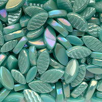 Ottoman Bloemblaadjes Parelmoer Lichtcyaan