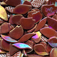 Verre Mosaique - glass mosaic -Glasmosaik-glasmozaïek-Bloemblaadjes Glas Parelmoer Bordeaux - mosaicshop