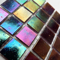 Verre Mosaique - glass mosaic -Glasmosaik-glasmozaïek-Glasmozaiek Iriserend 20mm Aubergine - mosaicshop