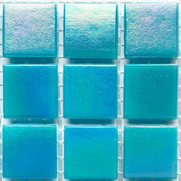 Verre Mosaique - glass mosaic -Glasmosaik-glasmozaïek-Glasmozaiek Iriserend 20mm Zee - mosaicshop