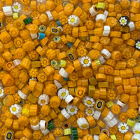 Verre Mosaique - glass mosaic -Glasmosaik-glasmozaïek-Millefiori Donkergeelmix - mosaicshop