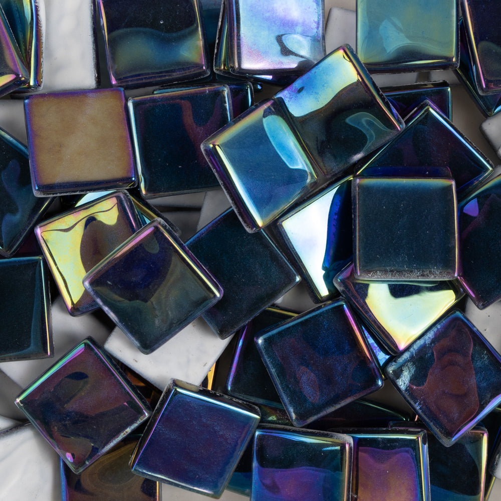 Crystal Wavy Iridescent 20mm Dark Blue