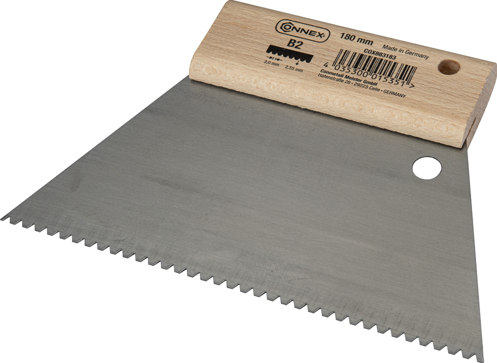 Connex – Llana dentada para adhesivo – 180 mm – B2 2,9 × 2,7 mm