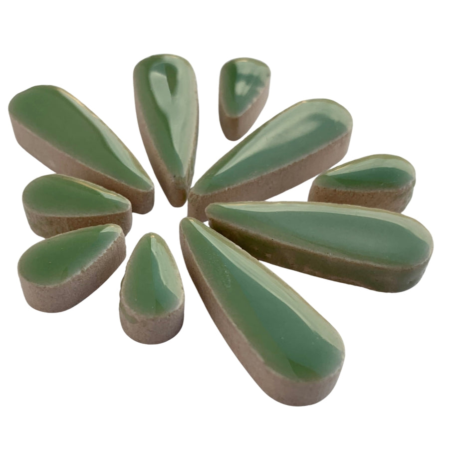 Ceramic Teardrops  Jade