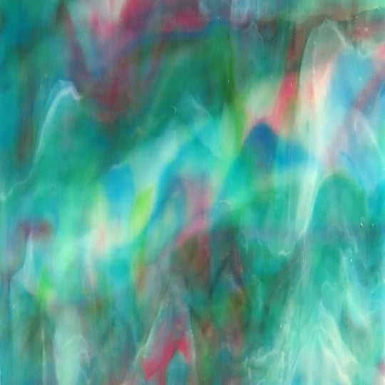 Plaque de Verre Turquoise Vert Bleu Lilas Ondulé