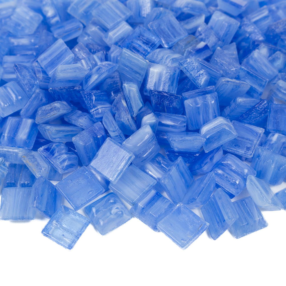 Glasmozaiek met Goud Dooradert 10mm Juweelblauw