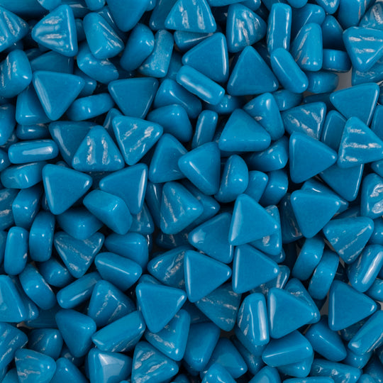 Mini triângulo de mosaico de vidro azul escuro