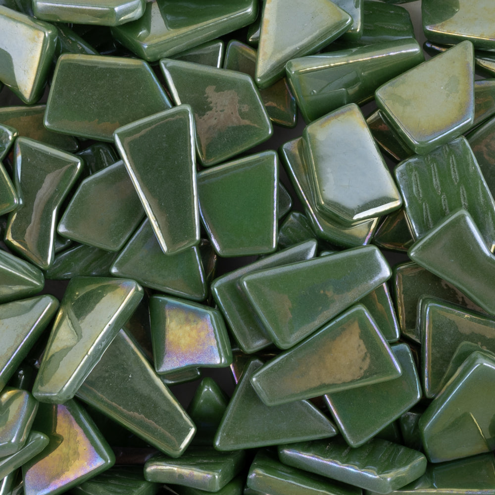 Ottoman Puzzle Irisé Vert  Pin