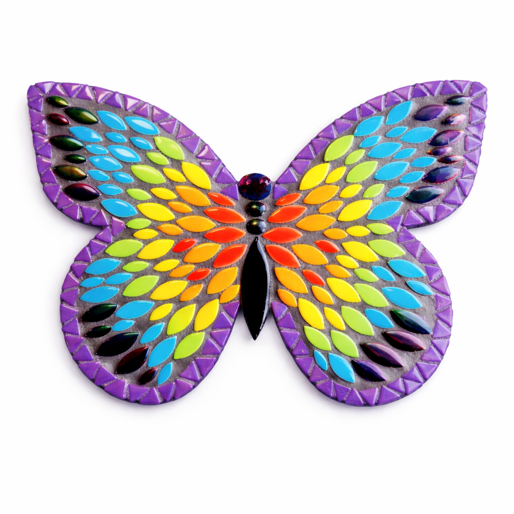 Vlinder Blauw Regenboog 25cm