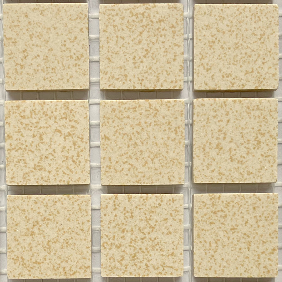 Winckelmans Jaune 202 Mouchetés – pastilhas de mosaico mates de 20x20 mm sobre rede