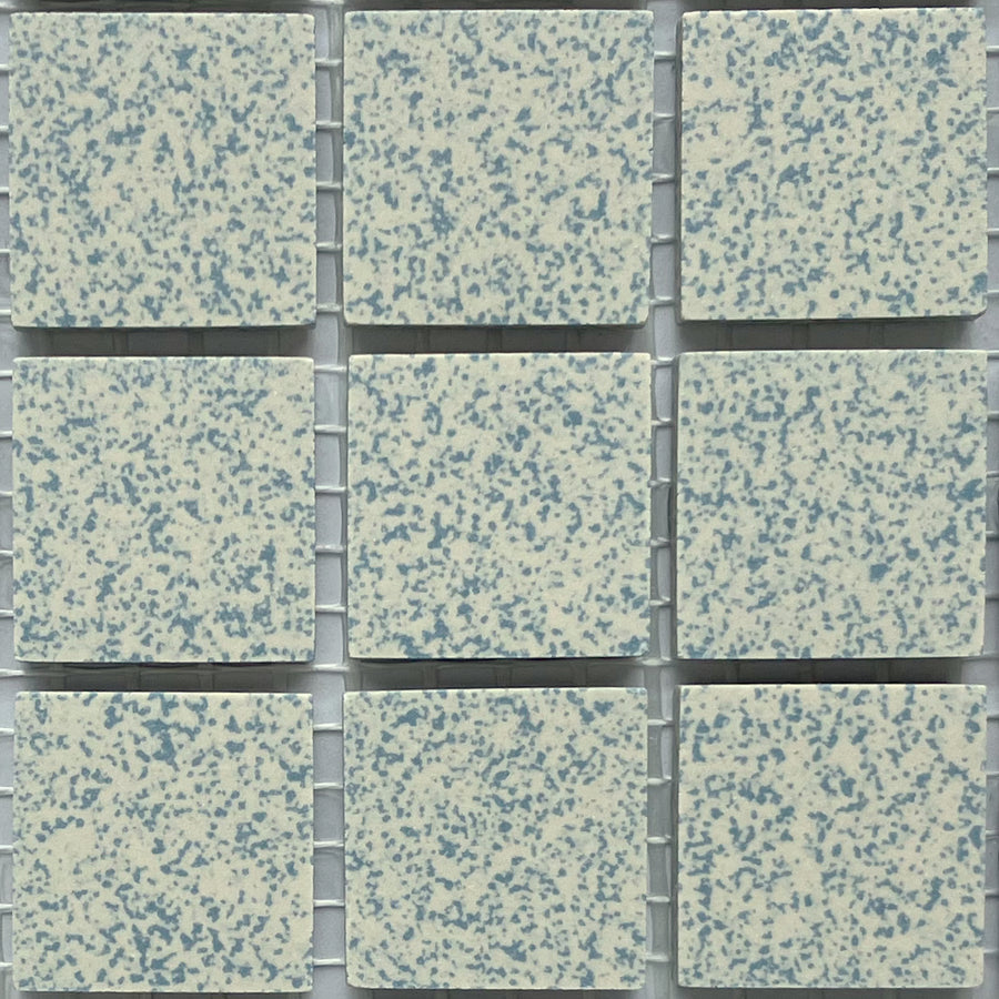 Winckelmans Bleu 208 Mouchetés – pastilhas de mosaico mates de 20x20 mm sobre rede