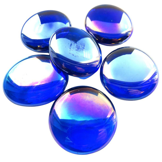 Glasdruppels XL  30-36mm Diamantblauw