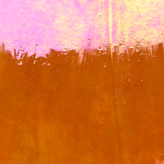 Plaque de Verre Orange Iridescent