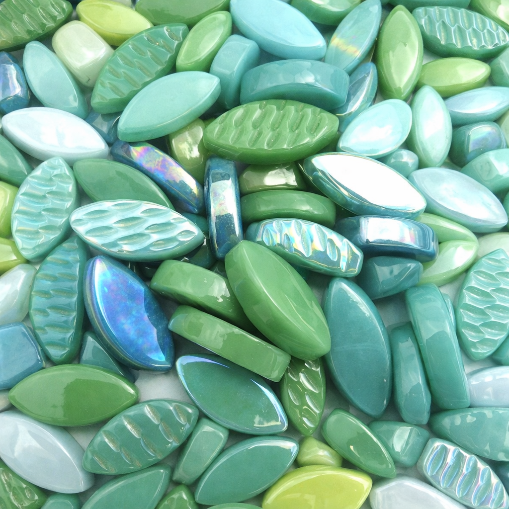 Ottoman Bloemblaadjes Cyaan Mix