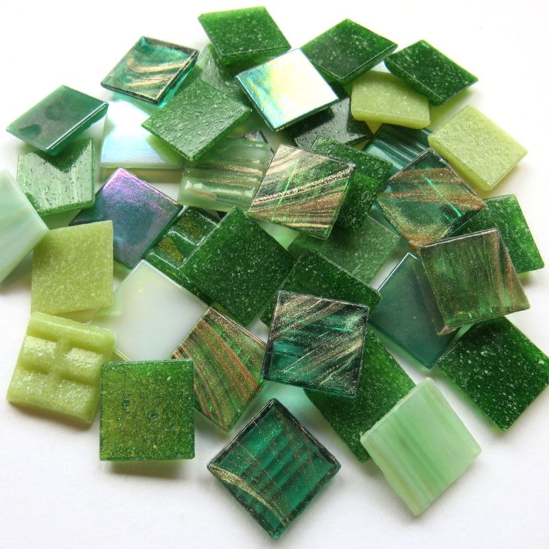 Glasmozaiek Groen Mix 20mm