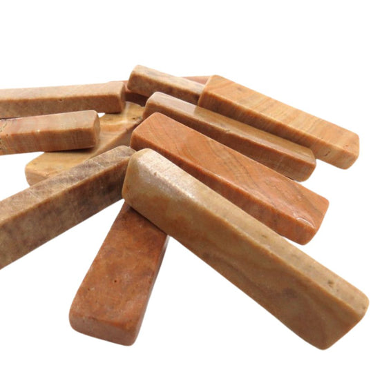 Marmorstangen Mit Gelber Holzmaserung