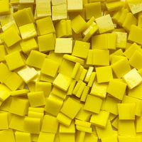 Loose 15 mm Tiffany Glacier glass tiles in Sun Yellow