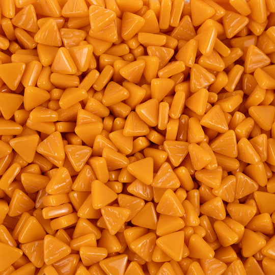 Mini skleněná mozaika trojúhelníková neprůhledná oranžová