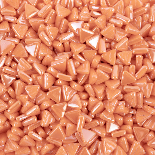 Mini skleněná mozaika trojúhelníková duhová neprůhledná oranžová