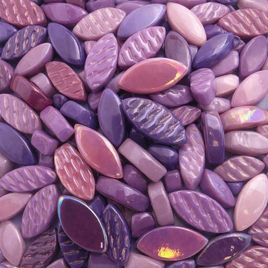 Ottoman Bloemblaadjes Paars Mix