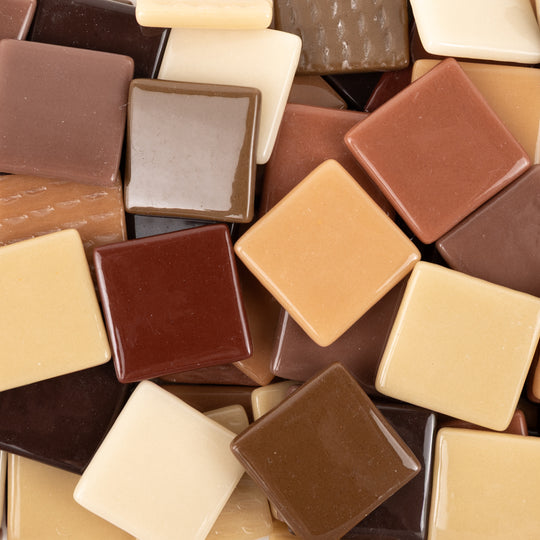 Pâte de Verre 25mm Bruin Beige Mix