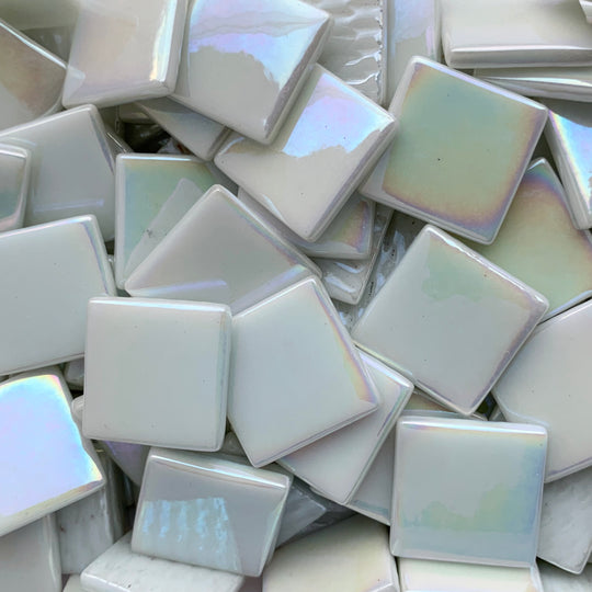 Pâte de Verre Parelmoer 25mm Opaalwit