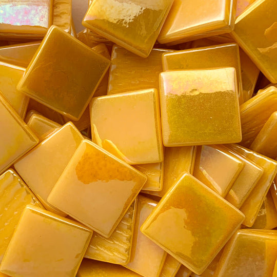 Pâte de Verre Parelmoer 25mm Warmgeel