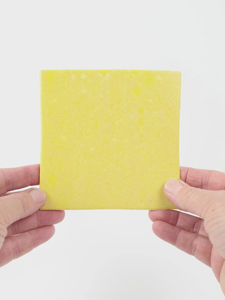 Video showing Morasutti Smalti mosaic tile – yellow – 11.5 x 11.5 cm, rotated to show full tile