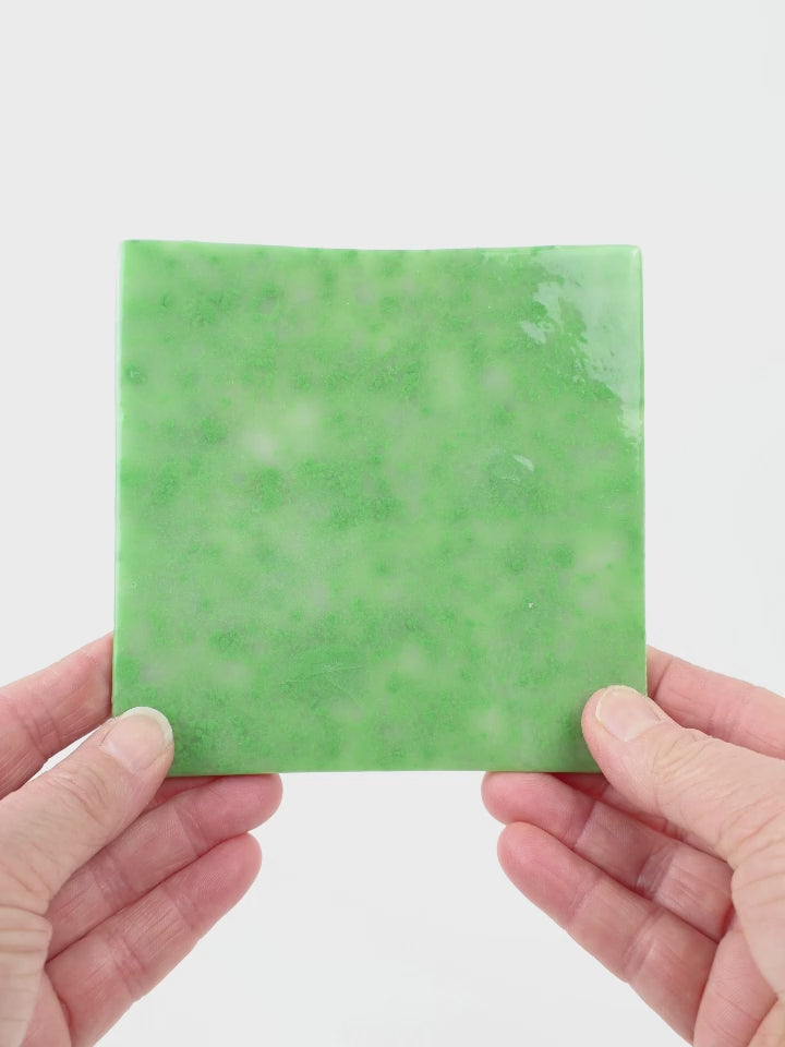 Video showing Morasutti Smalti mosaic tile – green – 11.5 x 11.5 cm, rotated to show full tile