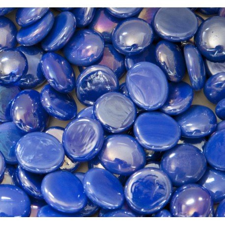 Verre Mosaique - glass mosaic -Glasmosaik-glasmozaïek-Glasdruppels 16-20mm Opaalblauw - mosaicshop