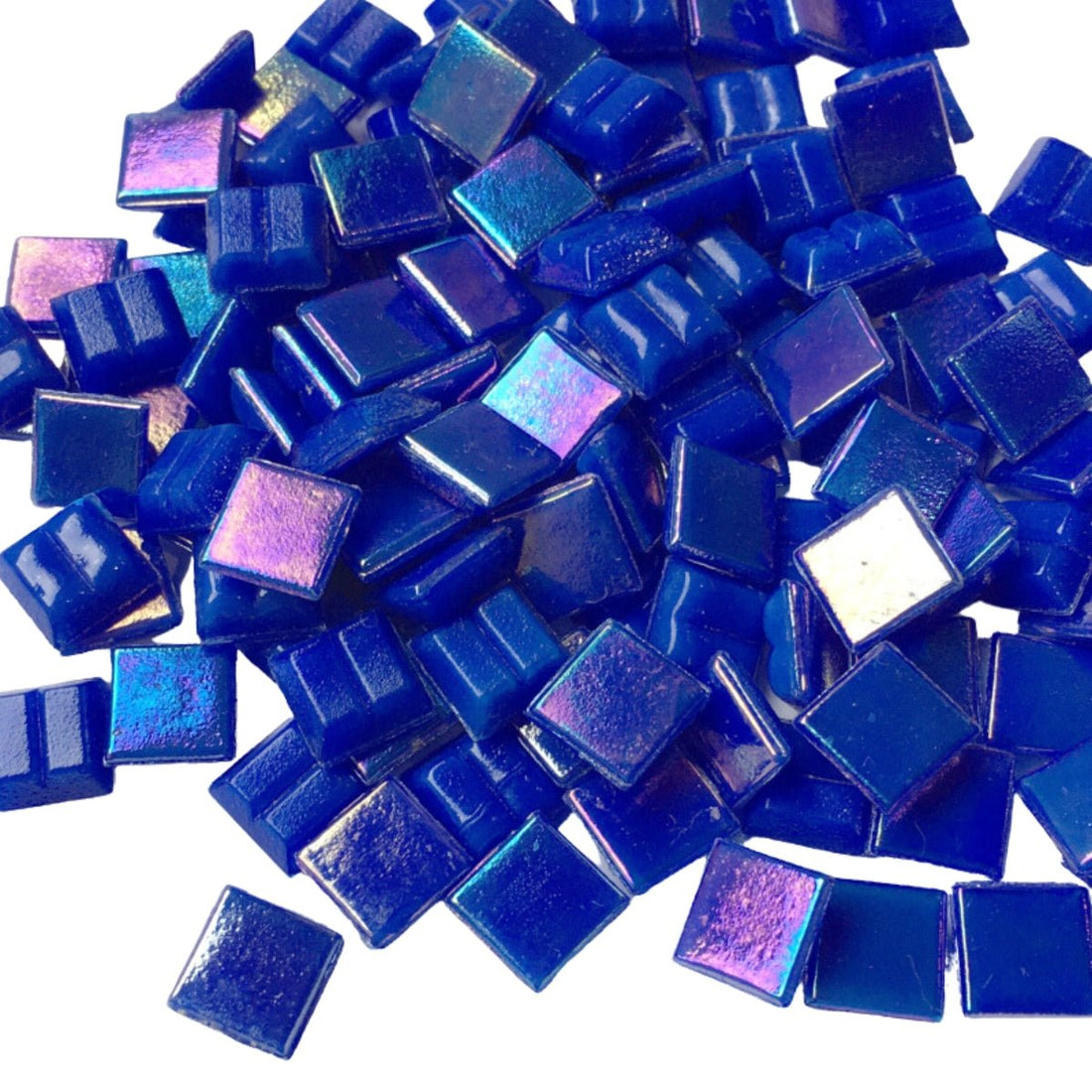Verre Mosaique - glass mosaic -Glasmosaik-glasmozaïek-Glasmozaiek Iriserend 10mm Saffierblauw - mosaicshop