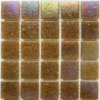 Verre Mosaique - glass mosaic -Glasmosaik-glasmozaïek-Glasmozaiek Iriserend 20mm Koffie - mosaicshop