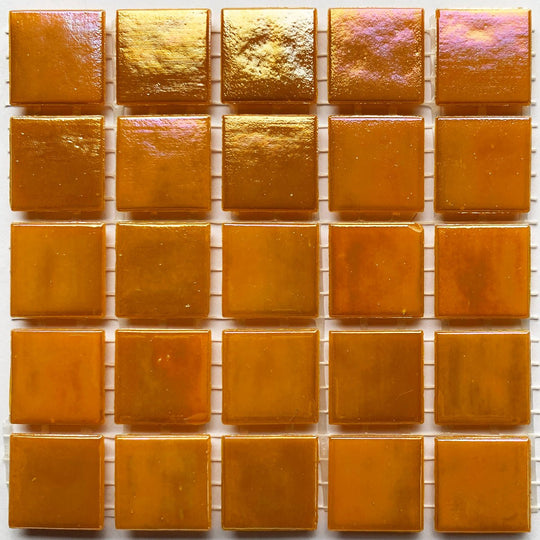 Glasmozaiek Iriserend 20mm Oranje