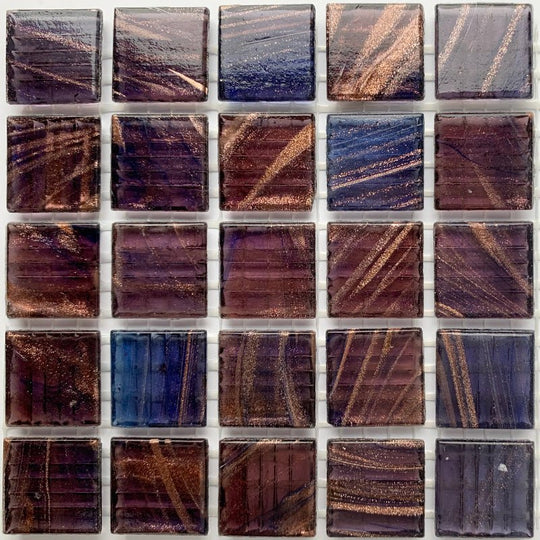 Glasmozaiek met Goud Dooradert 20mm Indigo