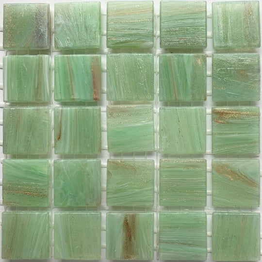 Mosaico de Vidrio con Vetas de Oro 20mm Helecho