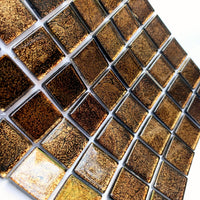 Verre Mosaique - glass mosaic -Glasmosaik-glasmozaïek-Glasmozaiek Spiegel 20mm Messing - mosaicshop