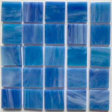 Verre Mosaique - glass mosaic -Glasmosaik-glasmozaïek-Glasmozaiek Tiffany Glacier 20mm Droomblauw - mosaicshop