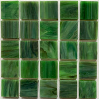 Verre Mosaique - glass mosaic -Glasmosaik-glasmozaïek-Glasmozaiek Tiffany Glacier 20mm Olijfgroen - mosaicshop