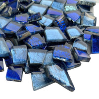 Verre Mosaique - glass mosaic -Glasmosaik-glasmozaïek-Glastegel met Spiegel Blauwmix - mosaicshop