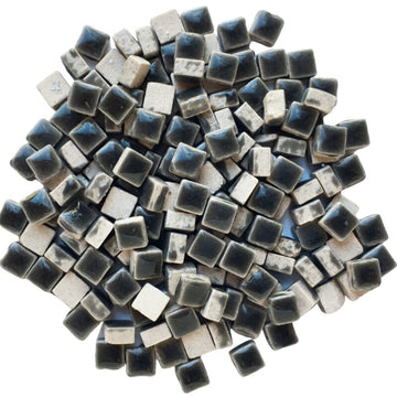 Verre Mosaique - glass mosaic -Glasmosaik-glasmozaïek-Micro Keramiek 5mm Donkergrijs - mosaicshop