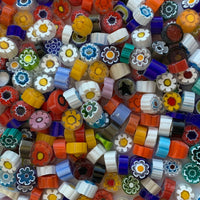 Verre Mosaique - glass mosaic -Glasmosaik-glasmozaïek-Millefiori Kleurmix 11/12 doorzichtig - mosaicshop