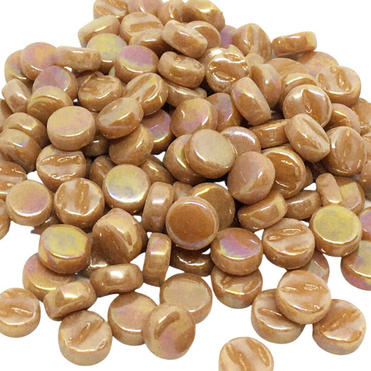 Mini Rondjes Parelmoer 8mm  Bruine Suiker