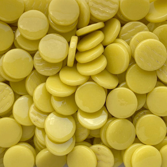 Glas-Pastillen 18mm  Opal-Gelb