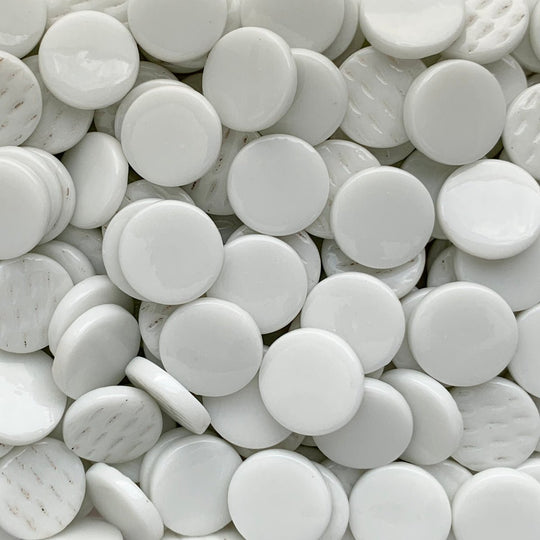 Glas-Pastillen 18mm  Opal-Weiß